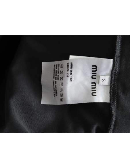 Miu Miu long-sleeved T-shirt with alphabet patchwork TSK1,All order with free shipping Miu Miu