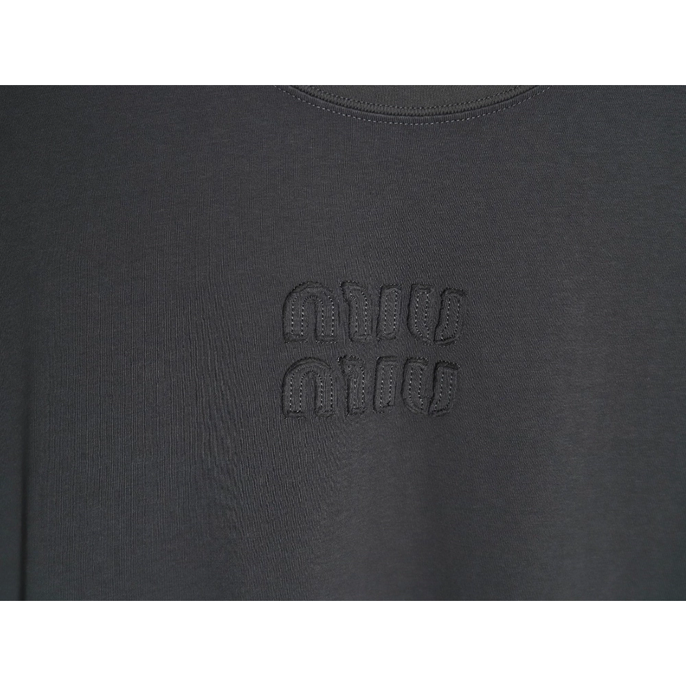 Miu Miu long-sleeved T-shirt with alphabet patchwork TSK1,All order with free shipping Miu Miu