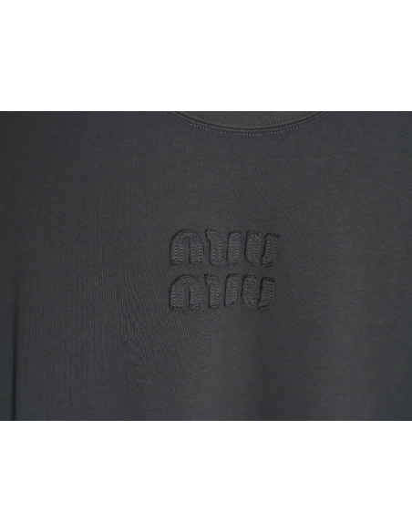 Miu Miu long-sleeved T-shirt with alphabet patchwork TSK1,All order with free shipping Miu Miu