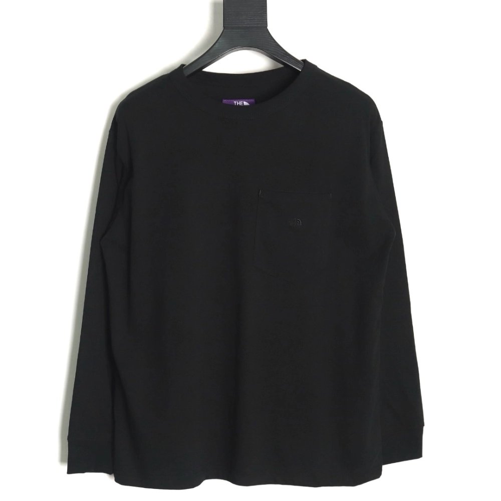 The North Face Purple Logo Embroidered Long Sleeve T-Shirt TSK2,All order with free shipping The North Face