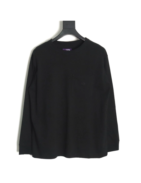 The North Face Purple Logo Embroidered Long Sleeve T-Shirt TSK2,All order with free shipping The North Face