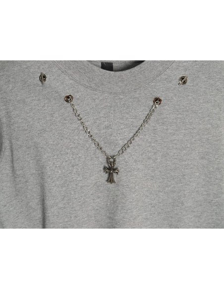 Chrome hearts hardware cross pendant long-sleeved T-shirt TSK1,All order with free shipping Chrome Hearts with free shipping