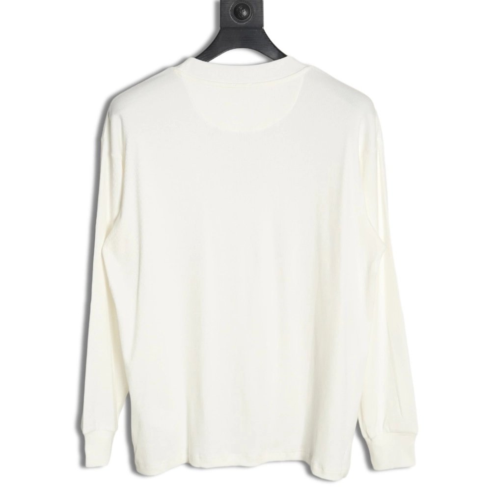 Loewe embroidered logo waffle long-sleeved T-shirt,All order with free shipping Loewe