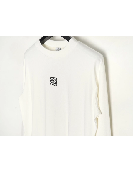 Loewe embroidered logo waffle long-sleeved T-shirt,All order with free shipping Loewe