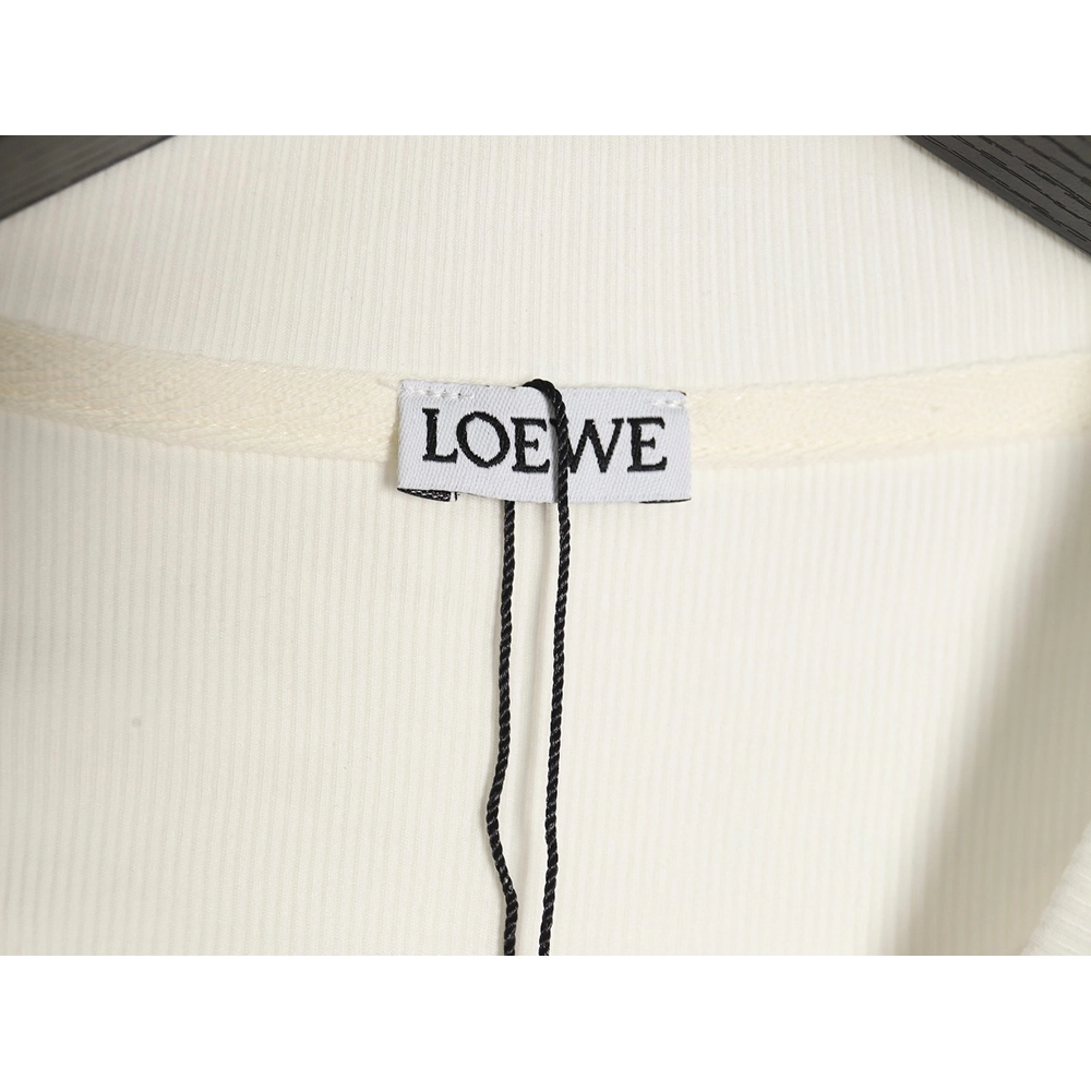 Loewe embroidered logo waffle long-sleeved T-shirt,All order with free shipping Loewe