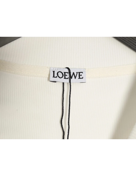 Loewe embroidered logo waffle long-sleeved T-shirt,All order with free shipping Loewe