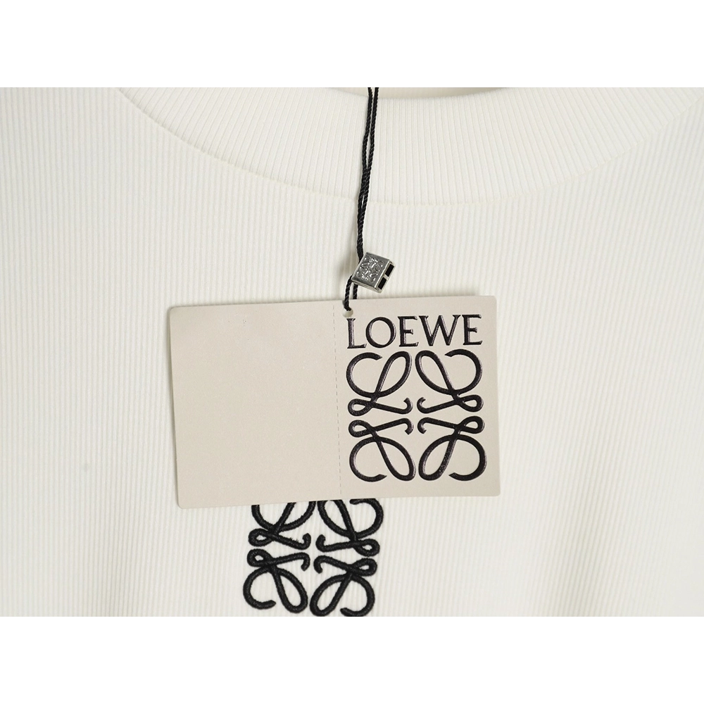 Loewe embroidered logo waffle long-sleeved T-shirt,All order with free shipping Loewe