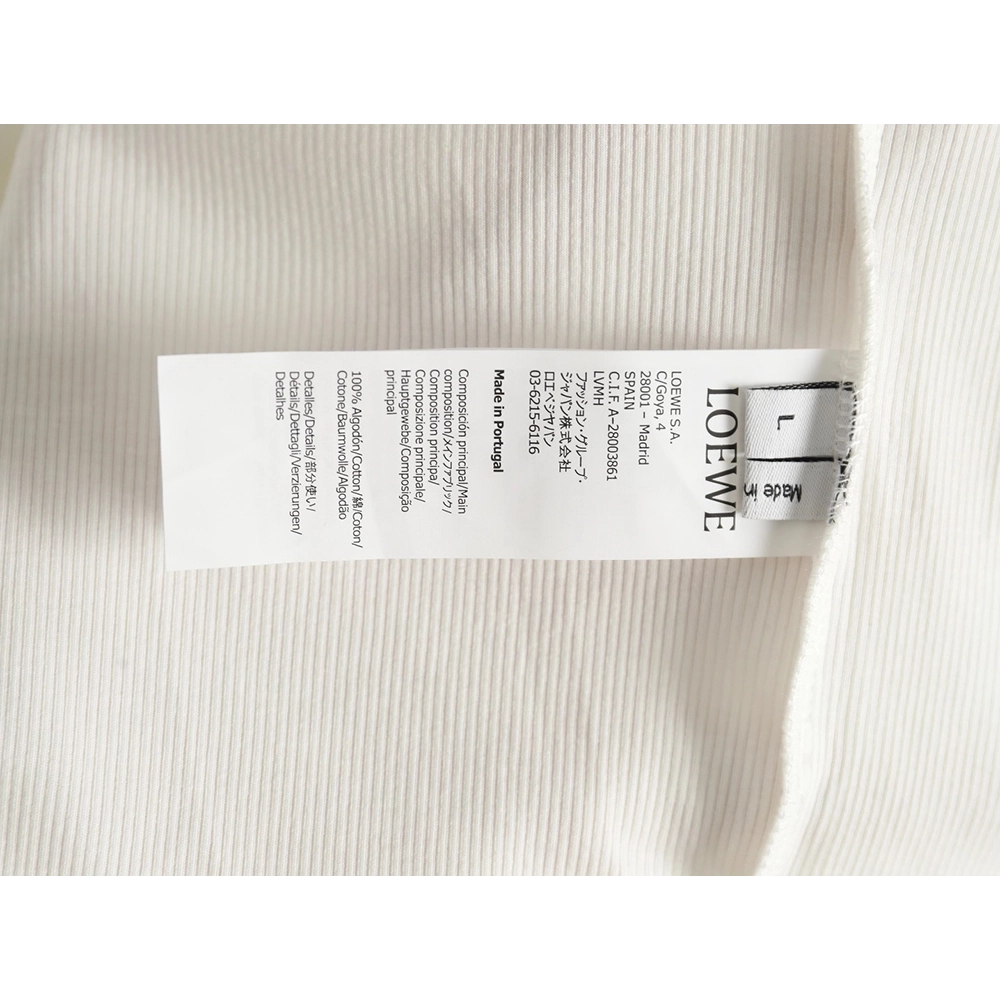 Loewe embroidered logo waffle long-sleeved T-shirt,All order with free shipping Loewe