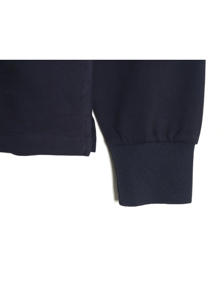 Miu Miu lettering embroidered lapel long-sleeved T-shirt,All order with free shipping Miu Miu