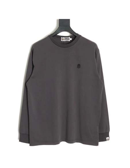 Bape small logo embroidered long sleeve T-shirt TSK1,All order with free shipping Bape