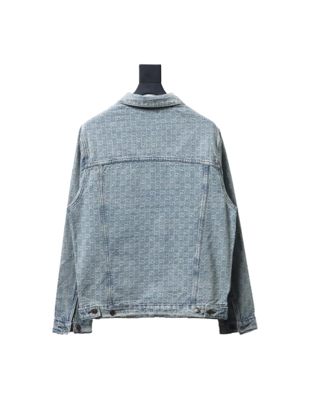 Gucci Double G jacquard denim jacket,Gucci Jacket,Jacket,APPAREL