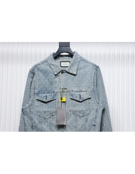 Gucci Double G jacquard denim jacket,Gucci Jacket,Jacket,APPAREL