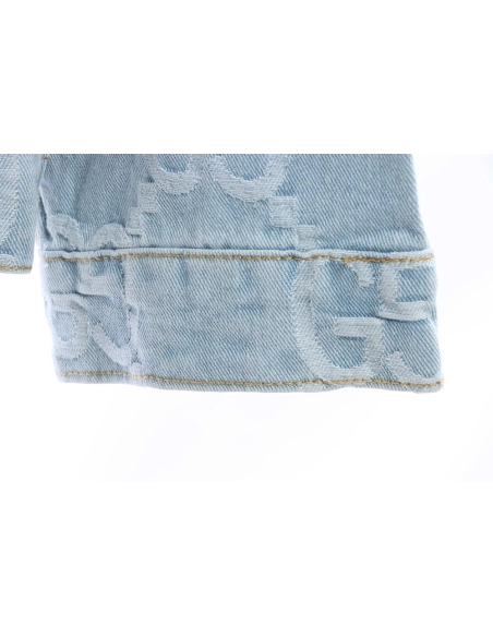 Gucci coconut palm embroidered denim jacket,Gucci Jacket,Jacket,APPAREL