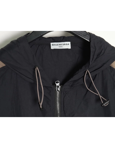 Balenciaga Zippered Logo Embroidered Long Sleeve Jacket TSK1,Balenciaga Jacket,Jacket,APPAREL