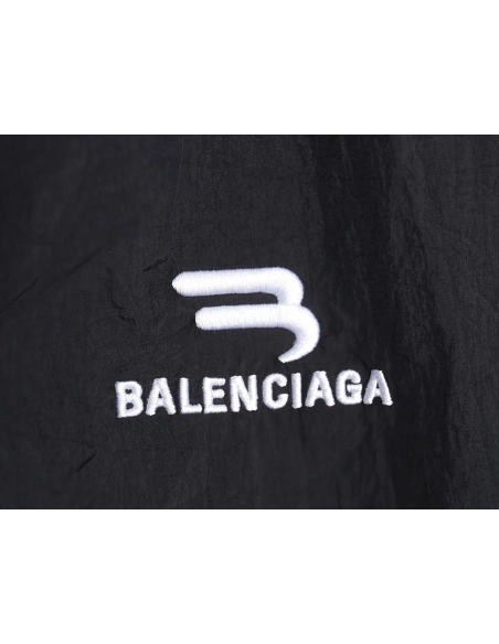 Balenciaga Zippered Logo Embroidered Long Sleeve Jacket TSK1,Balenciaga Jacket,Jacket,APPAREL