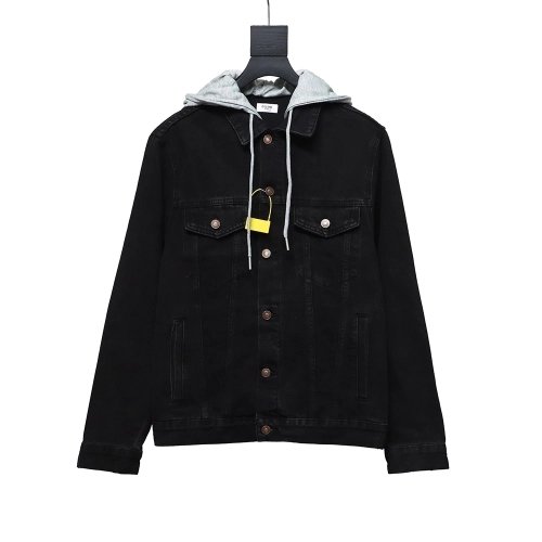 Celine fake two piece hooded denim jacket,Celine Jacket,Jacket,APPAREL