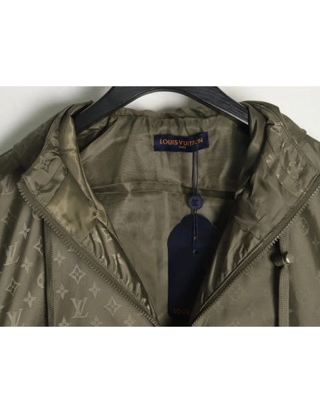 Louis vuitton monogram full print trench coat zipper jacket TSK1,Louis Vuitton Jacket,Jacket,APPAREL