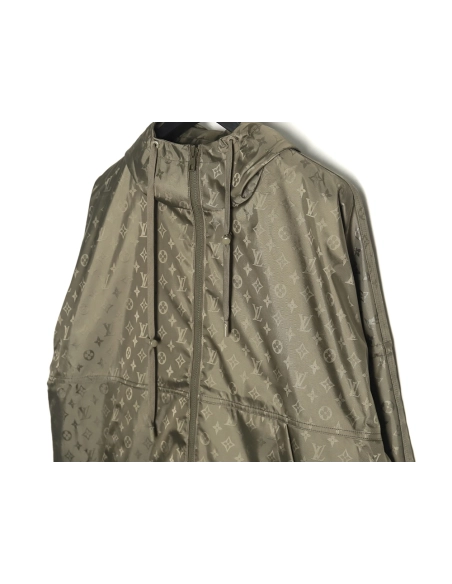 Louis vuitton monogram full print trench coat zipper jacket TSK1,Louis Vuitton Jacket,Jacket,APPAREL