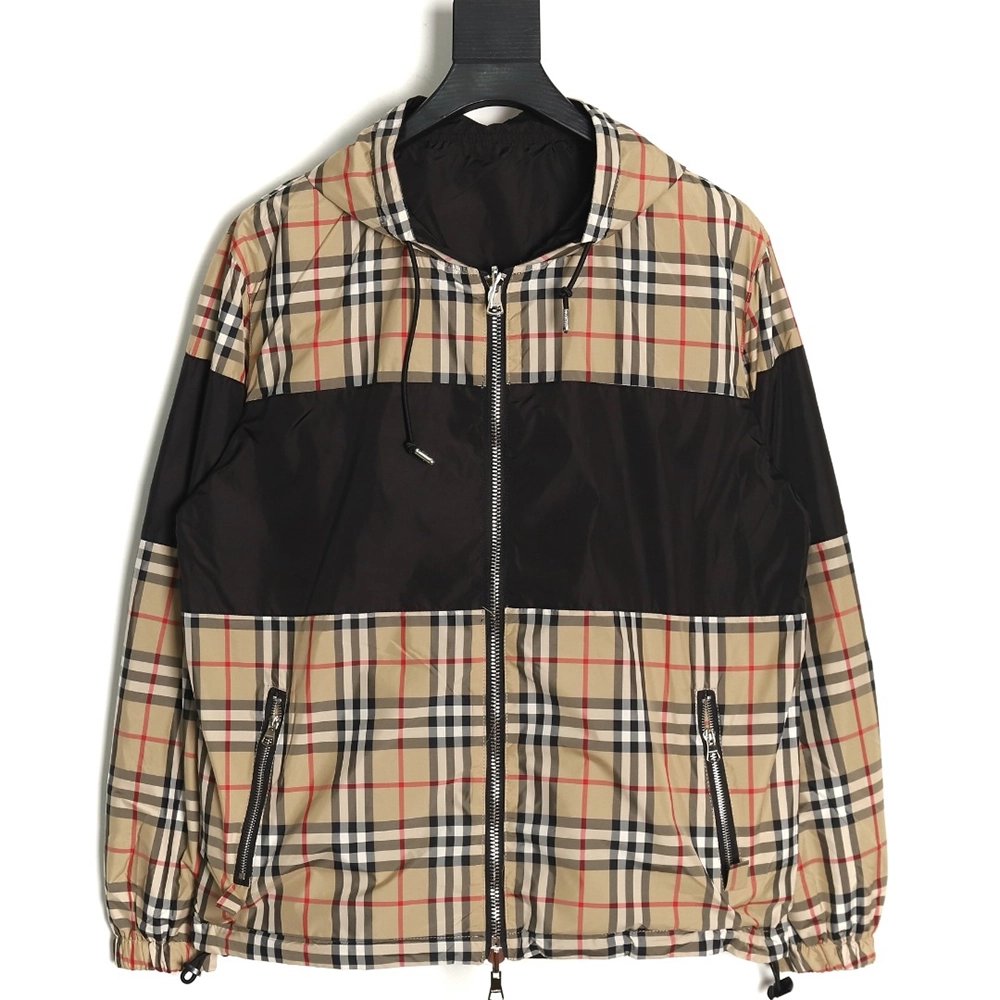 Burberry patchwork small check doublefaced jacket,Burberry Jacket,Jacket,APPAREL