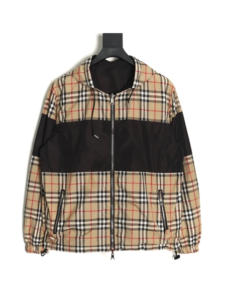 Burberry patchwork small check doublefaced jacket,Burberry Jacket,Jacket,APPAREL