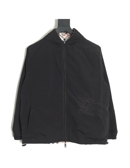 Burberry Check Warhorse Double Face Jacket TSK1,Burberry Jacket,Jacket,APPAREL