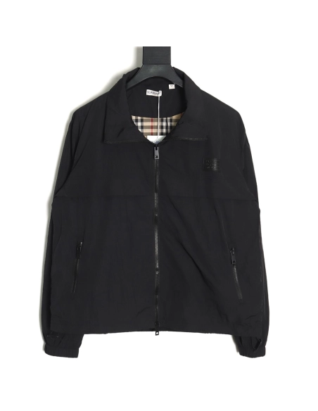 Burberry checked jacket with chest logo lining,Burberry Jacket,Jacket,APPAREL