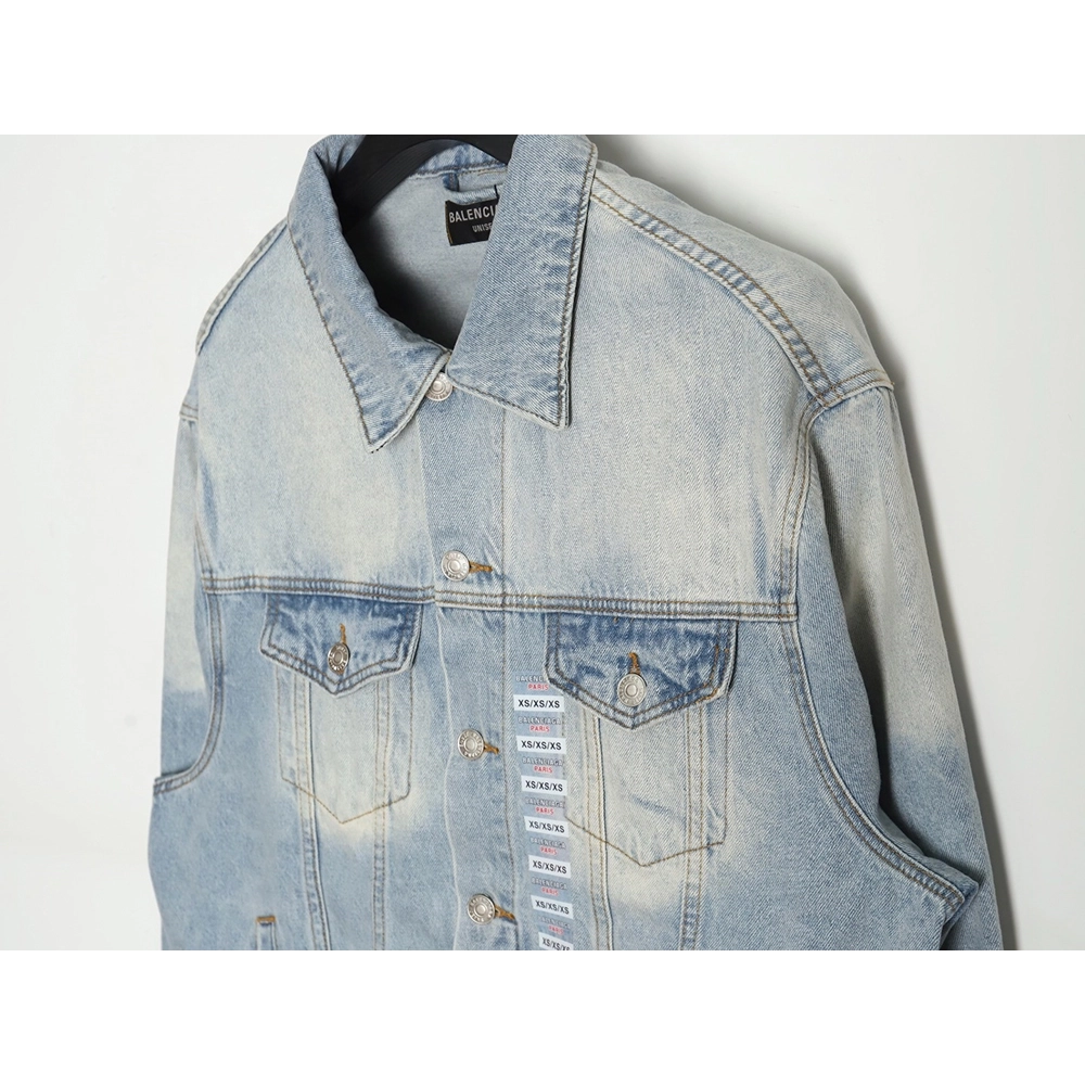 Balenciaga 24SS cardboard label denim jacket,Balenciaga Jacket,Jacket,APPAREL