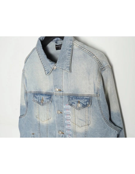 Balenciaga 24SS cardboard label denim jacket,Balenciaga Jacket,Jacket,APPAREL