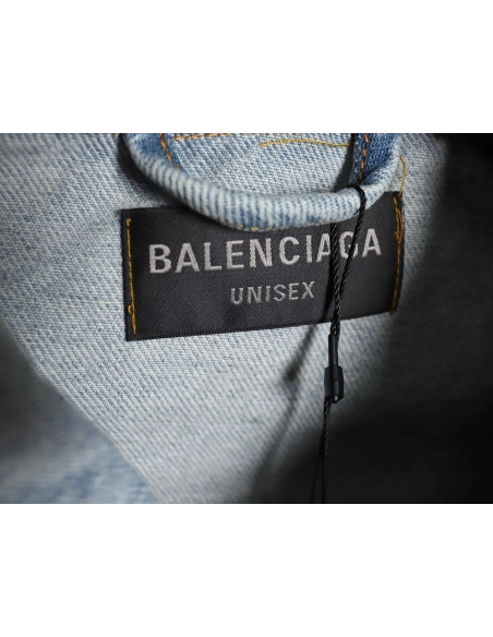 Balenciaga 24SS cardboard label denim jacket,Balenciaga Jacket,Jacket,APPAREL