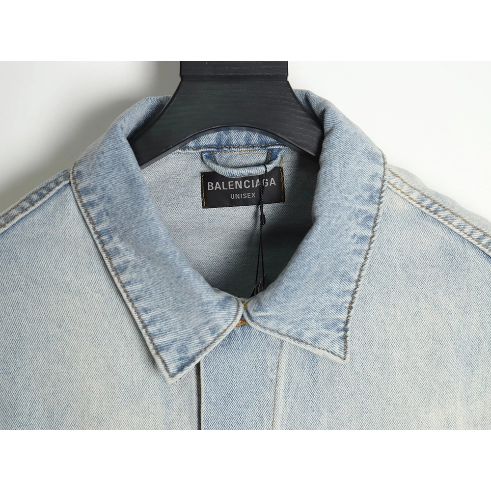 Balenciaga 24SS cardboard label denim jacket,Balenciaga Jacket,Jacket,APPAREL