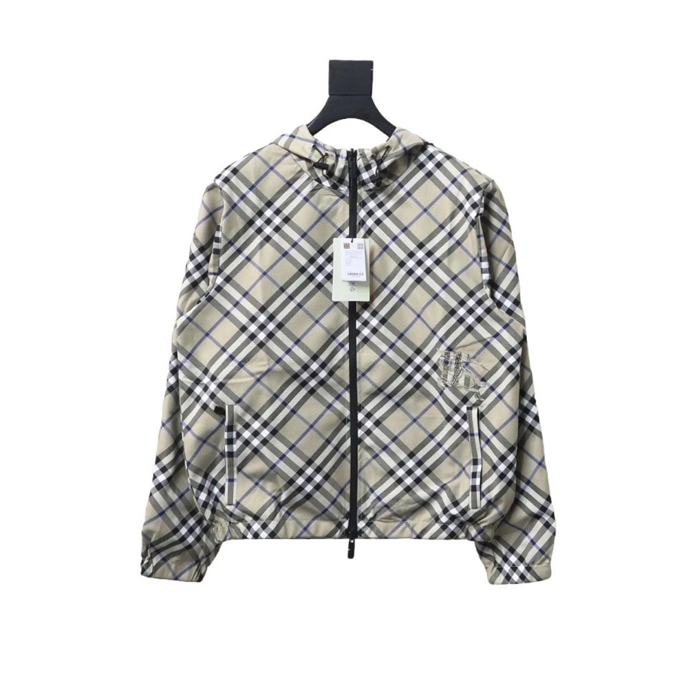 Burberry Check Warhorse Reversible Hooded Jacket TSK1,Burberry Jacket,Jacket,APPAREL