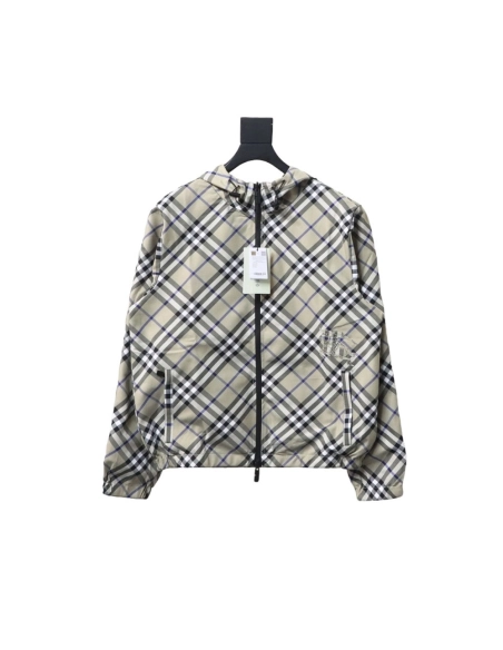 Burberry Check Warhorse Reversible Hooded Jacket TSK1,Burberry Jacket,Jacket,APPAREL