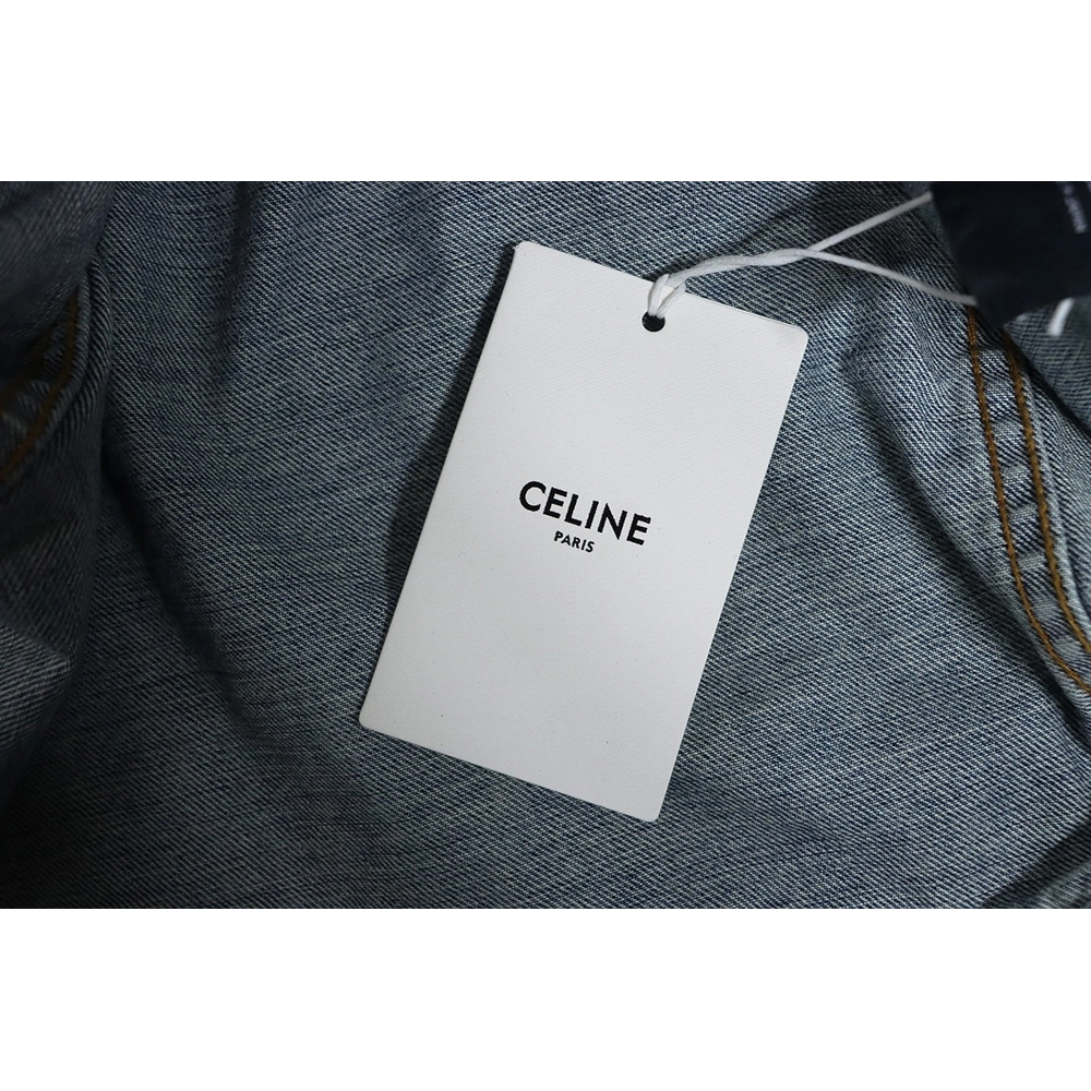Celine patchwork hooded denim jacket,Celine Jacket,Jacket,APPAREL