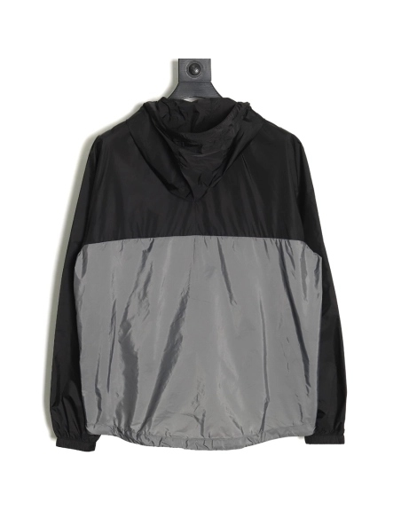 Prada black and grey patchwork hooded jacket,Prada Jacket,Jacket,APPAREL