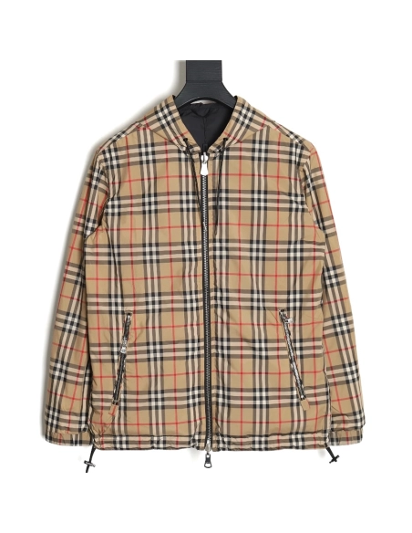 Burberry Check reversible hooded jacket,Burberry Jacket,Jacket,APPAREL