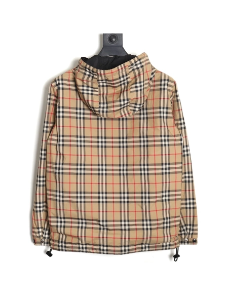 Burberry Check reversible hooded jacket,Burberry Jacket,Jacket,APPAREL