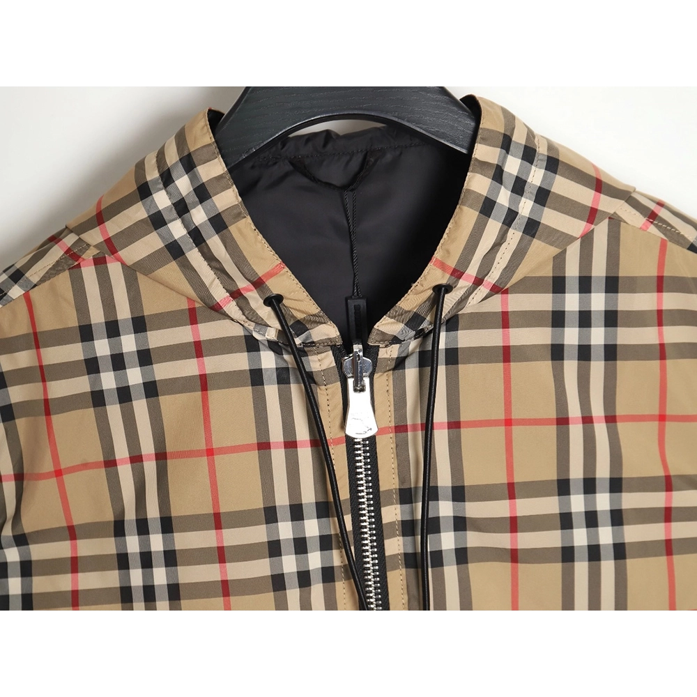 Burberry Check reversible hooded jacket,Burberry Jacket,Jacket,APPAREL