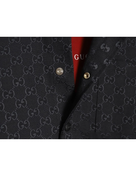 Gucci allover double G jacquard shirt jacket TSK1,Gucci Jacket,Jacket,APPAREL