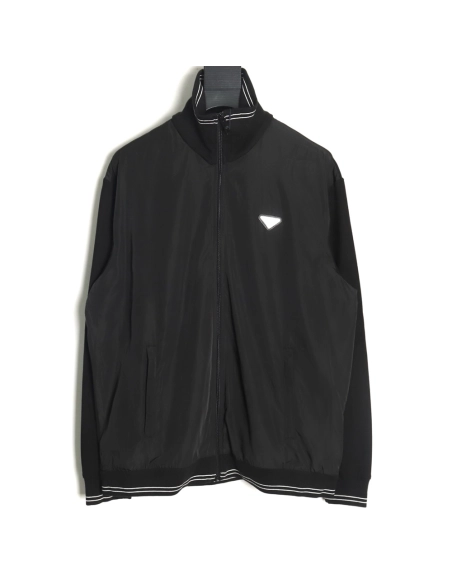 Prada triangle logo stand collar zipup jacket,Prada Jacket,Jacket,APPAREL