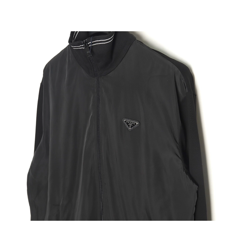 Prada triangle logo stand collar zipup jacket,Prada Jacket,Jacket,APPAREL