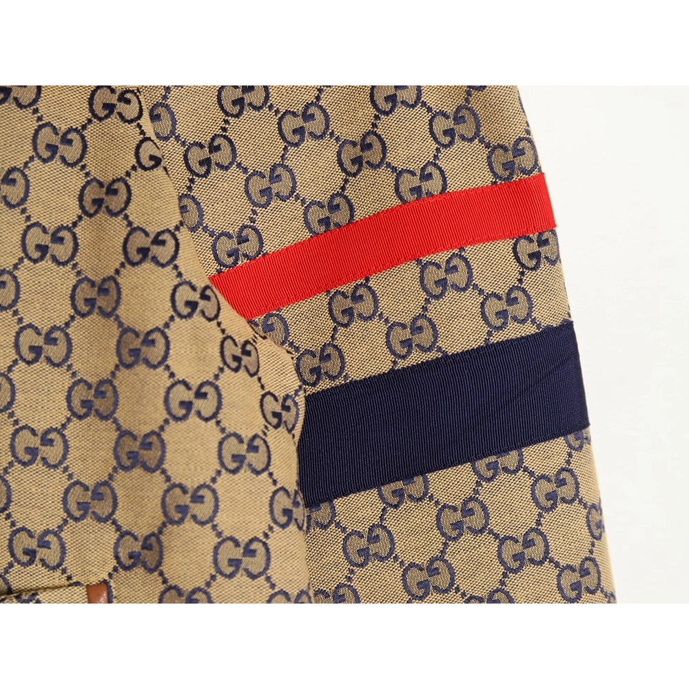 Gucci standup collar double G canvas longsleeved jacket,Gucci Jacket,Jacket,APPAREL