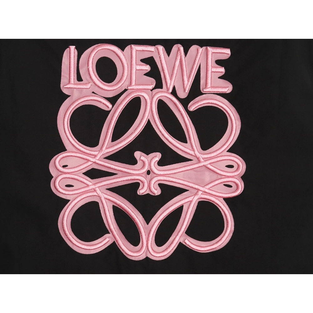 Loewe classic embroidered fluorescent pink logo shirt jacket,Loewe Jacket,Jacket,APPAREL
