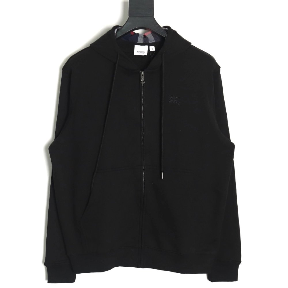 Burberry Warhorse Logo Embroidered Hooded Jacket TSK1,Burberry Jacket,Jacket,APPAREL