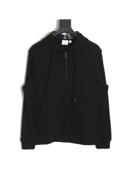 Burberry Warhorse Logo Embroidered Hooded Jacket TSK1,Burberry Jacket,Jacket,APPAREL