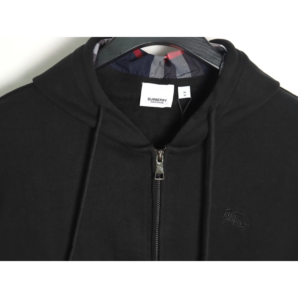 Burberry Warhorse Logo Embroidered Hooded Jacket TSK1,Burberry Jacket,Jacket,APPAREL