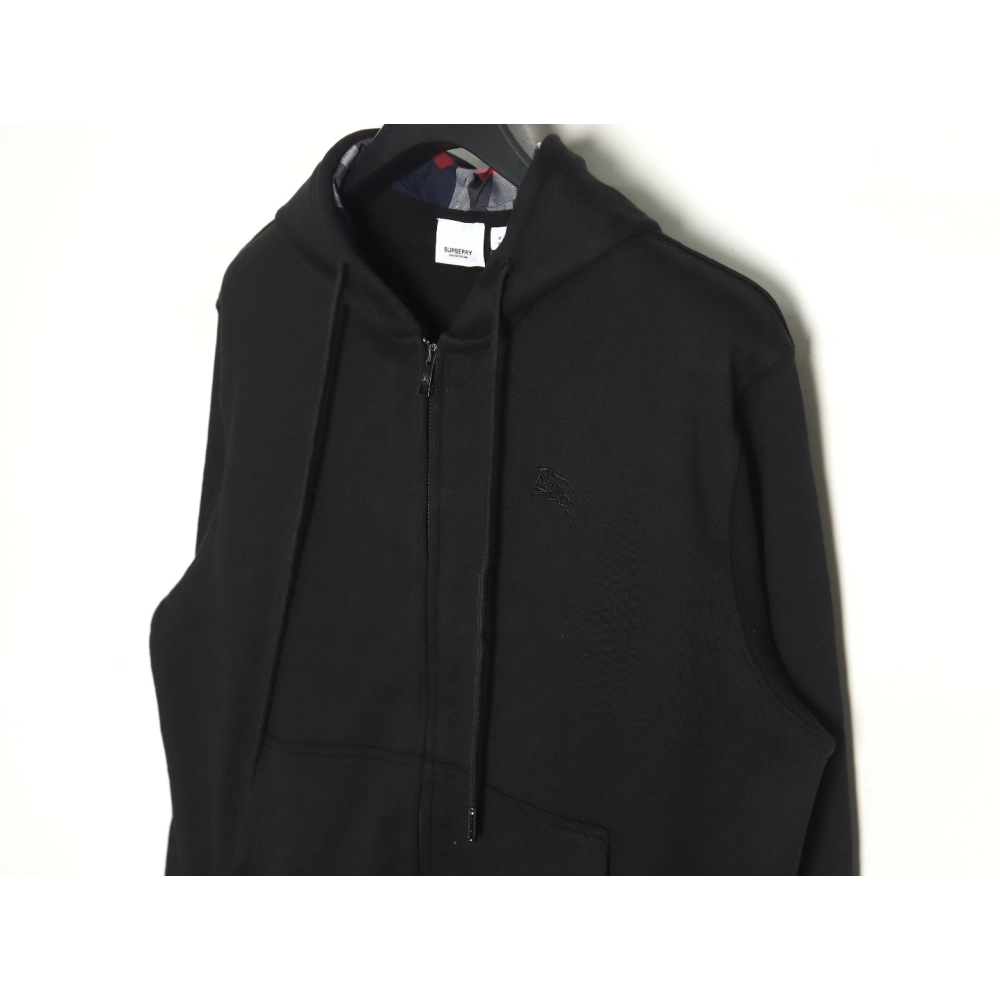 Burberry Warhorse Logo Embroidered Hooded Jacket TSK1,Burberry Jacket,Jacket,APPAREL