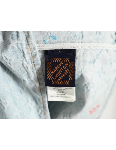 Louis Vuitton 24SS Tyler collaboration embroidered denim jacket,Louis Vuitton Jacket,Jacket,APPAREL
