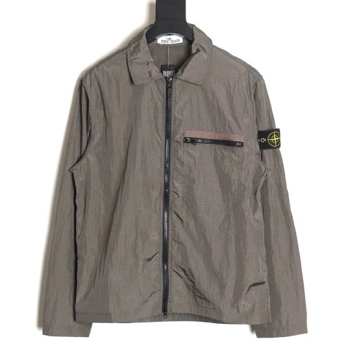 Stone Island Nylon Meta Series Metallic Nylon Long Sleeve Zipper Jacket Sun Protection Clothing TSK2,Stone Island Jacket,Jacket,