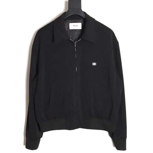 Celine 24SS Arc de Triomphe small embroidered lapel silk jacket,Celine Jacket,Jacket,APPAREL