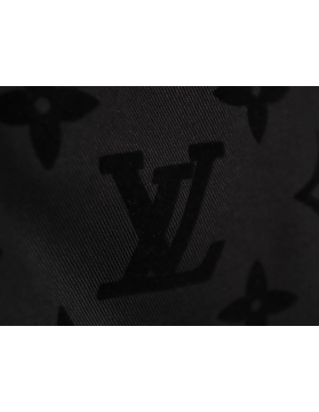 Louis Vuitton flocked jacquard patchwork work shirt jacket,Louis Vuitton Jacket,Jacket,APPAREL